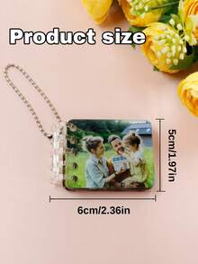 Custom Photo Acrylic Keychain, Personalized Photo Bag Charm, Holographic Picture Keychain, Memorial Gift - Style a - View 2