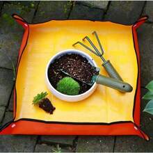 32x32cm Waterproof Garden Mat For Potting Soil Replacement - Durable, Thick Plastic, Suitable For Succulents, Flowers And Vegetable Gardening, Green Round Mat With Handle, Gardening Maintenance | Round Garden Mat | Durable Plastic