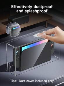 适用于 Switch 2 (2025)/Switch OLED/Switch NS 的透明防尘罩，为主机和底座提供防刮防摔保护。兼容 Switch 第二代底座保护配件。无需安装，可自行 DIY 定制。两侧均设有开口，方便连接充电线，边缘光滑，不会伤手。 - 彩色 - 查看 3