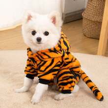 1pc Pet Sweatshirt, Tiger Transformation Outfit For Dogs, Poodle, Teddy, Small Dogs & Cats, Thermal Lined For Autumn/Winter - Yellow - View 4