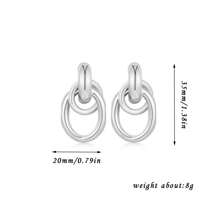Stylish Golden Tone Metal Knotted Design Stud Earrings For Women | Elegant Multi-Turn Double Hoop Dangling Earrings | Unique Statement Jewelry Piece