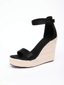 厚底坡跟防水罗马凉鞋（带绳）