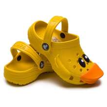 Crocs Sandalias/Zapatillas de niños, Zuecos clásicos de pato pequeño, para viajes al aire libre, cómodos y livianos para uso diario, sandalias deportivas casuales, 210017-75Y - girasol - Ver 3