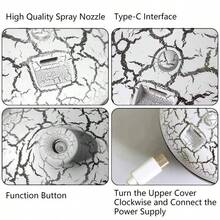 1 pieza de nuevo humidificador de aroma difusor de luz de cristal con luz ambiente de colores, funcionamiento silencioso con niebla fina para una mejor hidratación, adecuado para múltiples escenarios, alimentado por USB sin incluir baterías.