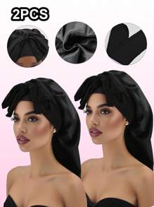 1 pieza Gorro de satén largo, Gorro de seda para cabello, Gorro para dormir, Gorro para trenzas largas, Gorro de cuidado del cabello reutilizable y ajustable, Gorro para dormir para mujeres