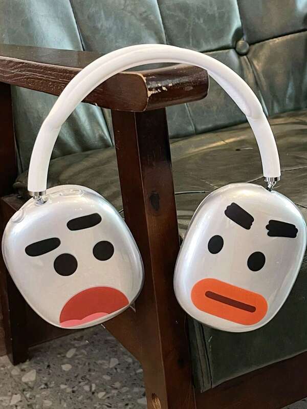 1 Pair Creative Transparent TPU Surprise Expression Headphone Case Compatible With Apple Max Headphones, Dustproof Anti-Fall Anti-Water Anti-Scratch Protective Cover