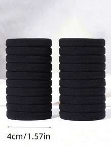 200-10 pezzi/set Elastici per capelli neri ad alta elasticità, fasce per capelli in gomma senza cuciture semplici per code di cavallo, elastici per capelli colorati tinta unita elastici e confortevoli, essenziali per casa e viaggi, per il ritorno a scuola