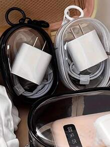 1/2/Pièces Nouveau sac de rangement portable mini transparent et imperméable à la mode, peut ranger les écouteurs, les chargeurs, les câbles de données, les rouges à lèvres, les parfums, les clés, les bracelets, les cosmétiques et autres articles. Pochette de rangement suspendue multifonction, essentielle pour les voyages, les déplacements professionnels, les vacances, la rentrée scolaire, la randonnée