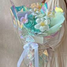 Stained Glass Transparent Umbrella Romantic Poetry Manual Folding Umbrella Princess Umbrella Easy To Carry Birthday Gift Christmas Gift Free Creation Windproof Rain Proof