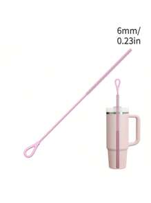 Silicone Straw Cleaner Brush, Reusable Straw Brush Extra Long For Cleaning Glass Metal Smoothie Straws And Straw Cups, Non-Slip Handle Soft And Bendable,