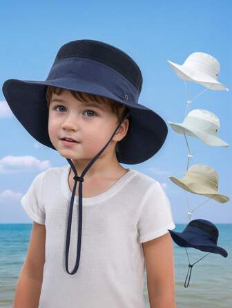 1 Peça Chapéu de Palha Respirável para Crianças, Chapéu Balde de Proteção UV para Uso Externo no Verão