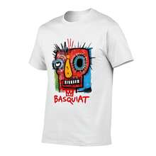 Men's Soft Graphic T-Shirt - Playful For Jean And Michel Artist Basquiat Oversized T Shirt Loose Fit Vintage Washed Short Sleeve Tee For Men Women Design, Casual Round Neck Tee For All Seasons, Lightweight & Comfortable Summer Top, Machine Washable - 白色 - 查看 2