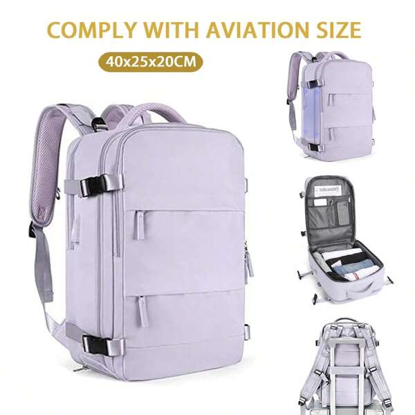 Zaino da viaggio Ryanair, bagaglio a mano 40x20x25, espandibile, bagaglio a mano sotto il sedile, borsa da viaggio per aereo, zaino da viaggio da donna, zaino casual certificato per l'aviazione, zaino da viaggio per esterni, borsa da weekend aziendale con uscita USB, zaino da viaggio impermeabile da uomo