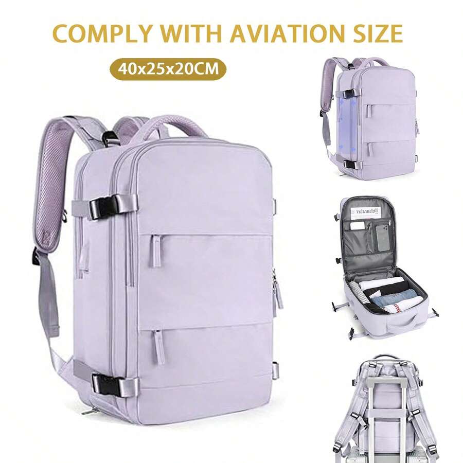 瑞安航空旅行背包，客艙包40x20x25，可擴容，座椅下客艙包，航空包，女士旅行背包，航空認證休閒背包，戶外行李背包商務週末包，帶 USB 輸出 男式防水旅行背包