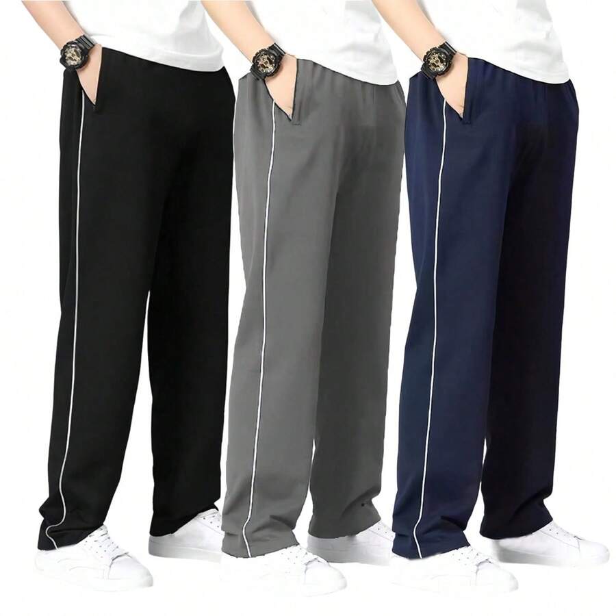 Kit 3 Men's Tactel Basic Sports Trousers Reinforced Stitching - 彩色 - 查看 1