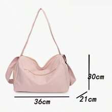 1pc Sports Yoga Messenger Bag, Fitness Bag, Japanese Style INS Solid Color Large Capacity Short-Distance Travel Bag, Student School Bag