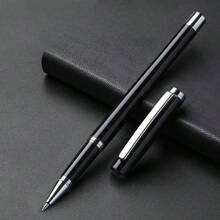 Bolígrafo de metal, negro, bolígrafo de lujo de fibra de carbono de alta gama con sensación de peso para suministros de negocios y escolares, de vuelta a la escuela