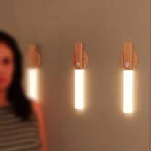 Luminária LED com sensor de movimento, luminária de parede operada por bateria para escritório, iluminação recarregável para corredores e escadas, luz interna magnética com rotação de 360°