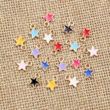 50 Stücke 6*8mm süße emaillierte kleine Sterne Charms Anhänger für Ohrringe Armbänder Halsketten zum selber Basteln von Schmuck Zubehör