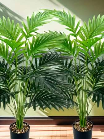 2/1 stuk 25,59 inch kunstmatige palmboom in pot - Real Touch nep binnen- en buitengroen voor thuis- en kantoordecoratie, perfect voor bruiloften, Kerstmis, Pasen, Moederdag - Geen container nodig
