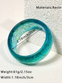 1 pièce Bracelet en résine de style vintage bleu, assortiment parfait pour le quotidien et accessoire de fête saisissant, doux et rafraîchissant