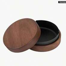 2 件胡桃木和不锈钢烟灰缸，圆形桌面带盖烟灰缸，防滑底座，防尘防风，便携，可拆卸，易于清洁，优雅的礼物，办公室和家庭的吸烟配件