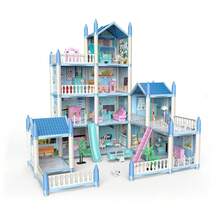 Children's Princess Castle Villa Playset, DIY Assembly Dollhouse Toy Gift For Girls