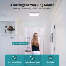 1PC Rechargeable Ceiling Light, No Wiring Battery Operated Ceiling Light With Remote, 3 Color Modes Motion Sensor Dimmable Timing Motion Ceiling Light For Closet Bathroom Shower Pantry Hallway Porch - one-size - View 4