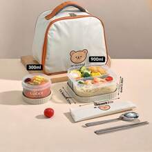 Large Capacity Transparent Plastic Compartment Lunch Box With Handle, Portable Sealed Leak Proof Bento Box, Multi Grids Fruit Salad Lunch Container, Microwave Heated Divided Food Storage Box, Suitable For Student And Adult Use In School, Office, Outdoor Camping, Picnic, Travel