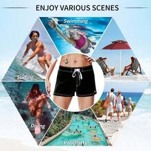 Rocorose Women's Board Shorts Quick Dry Elastic Waist Swim Shorts Surf Swimwear With Pocket And Liner - Blue - View 11