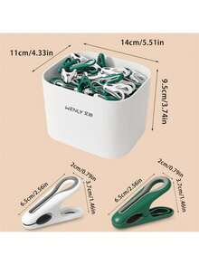 (سلة تخزين + مشبك طاووس لا يترك آثار) مشبك لتجفيف الملابس، مشبك تجفيف الملابس بدون آثار، مشبك ثابت قوي لتجفيف الجوارب، سلة تخزين لاستخدام المنزلي، مقاوم للرياح ومانع للانزلاق، أدوات منزلية