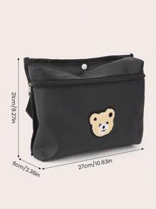 1pc Large Capacity Bear Stroller Diaper Bag, Portable Tote Bag For Nursing Bottles And Other Items, Versatile