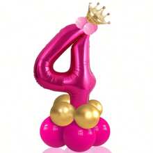 14 件桃红色气球柱套装，包括铝箔数字气球和乳胶气球，非常适合生日、周年纪念、毕业典礼、婚礼、情人节和母亲节装饰。圣诞节 - 玫紅色 - 查看 9
