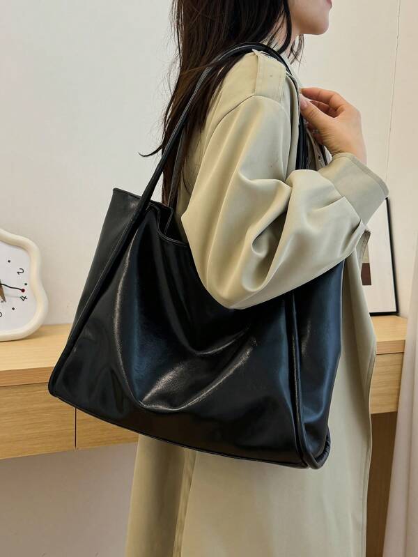 Bolsa de Ombro Feminina Design Nicho Minimalista de Alta Qualidade e Leve, Bolsa Grande Casual de Escritório Trabalho Negócios Commute, Bolsa de Compras Retrô na Moda, Bolsa Versátil Diária de Viagem de Férias para Axilas