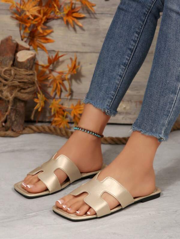 New Fashion Strap Flat Sandals, Casual Summer Outdoor Slippers For Women