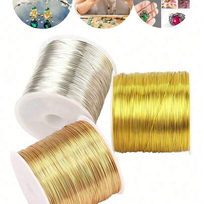 100m/Roll High Quality Stainless Steel Jewelry Wire, Non-Fading, Anti-Rust, Color-Fast, Durable, Suitable For Bracelet, Necklace DIY, Beading, Jewelry Cord, Handcraft Weaving
