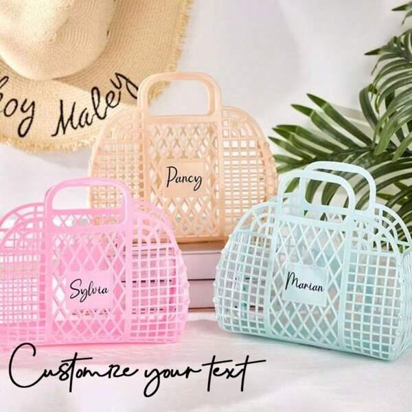 1pc Personalized Name Customization, Student Storage Bathroom Handbasket Classification, Portable Bathroom Wall-Mounted Storage Basket Toilet Supplies