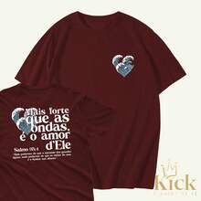 T-Shirt Psalm 93:4 Stronger Than The Waves Unisex Shirt 100% Cotton - 紫紅色 - 查看 2