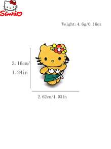 Sanrio , 4 peças, fofo, desenho animado, anime japonês, gato criativo  KT, broche de metal, distintivo decorativo pingando óleo, acessórios de alfinete de liga, broche de esmalte fofo, adequado para bolsas, roupas, etc. Mochila escolar