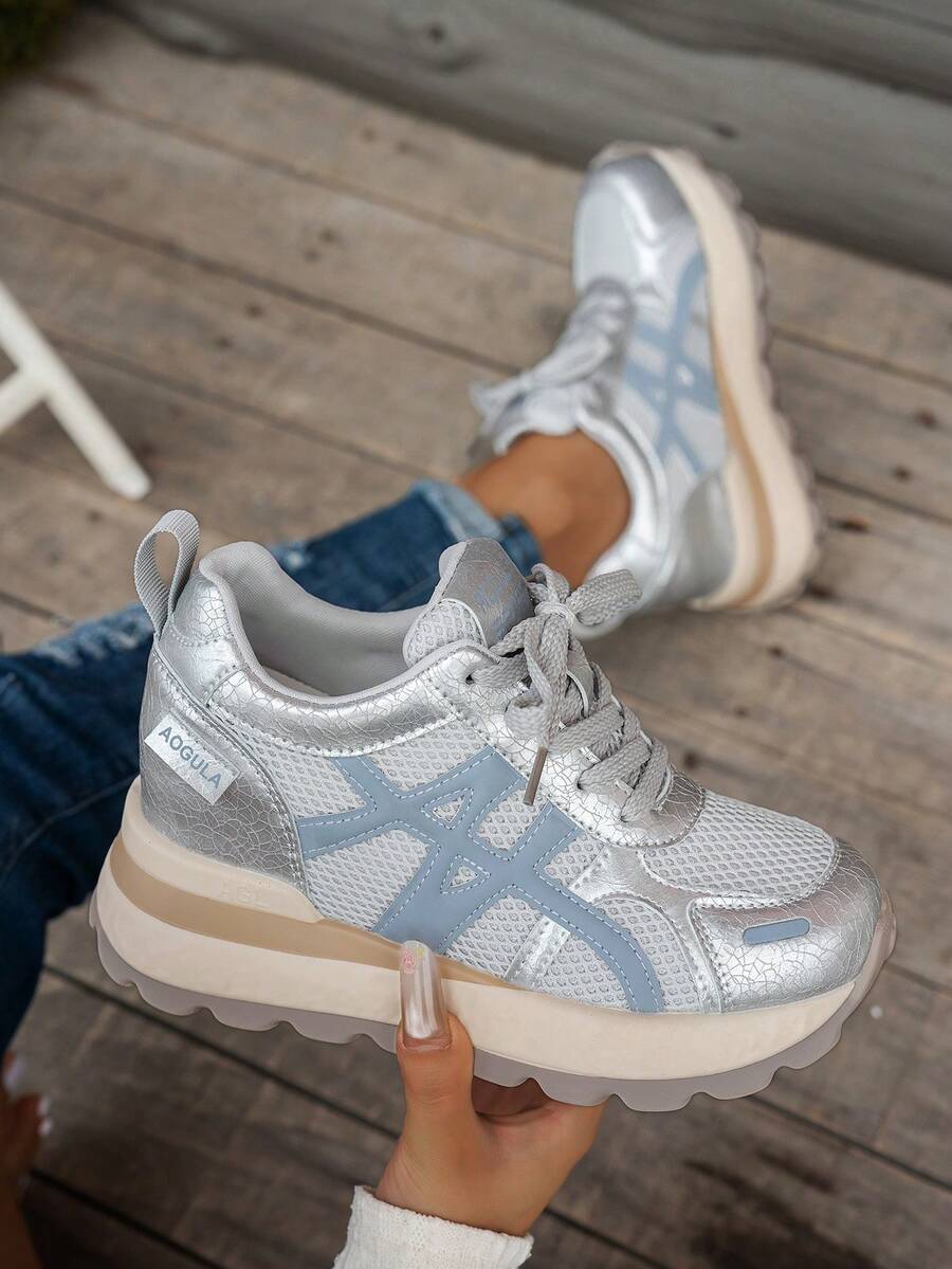 Women's Platform Sports Shoes Chunky Sneakers, Increasing Height, Breathable, Versatile, Spring/Autumn New Arrivals