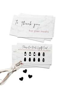 50pcs Referral And Loyalty Discount Card Business Referrals Reward Awards Cards,Double Sided Loyalty Cards For Business Beauty Salons,School Supplies,Back To School
