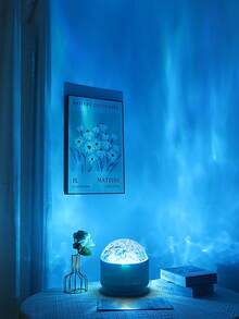 1pc Aurora Ocean Wave Night Light Projector With Remote Control, USB Powered, RGB 16 Colors Ceiling Projection Lamp, Suitable For Nursery Decor, Bedroom Night Light, Home Theater, Game Room, Creates Cozy Ambiance, Ideal For Holidays