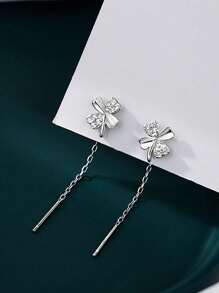 Boucles d'oreilles trèfle à quatre feuilles simples et à la mode en argent sterling pour femmes, boucles d'oreilles de haute qualité et élégantes, cadeaux de la Saint-Valentin