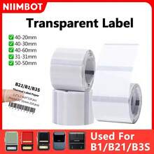 Niimbot 透明标签贴纸，适用于便携式热敏打印机标签，官方正品，兼容 B1/B21 打印机 - 無色 - 查看 1