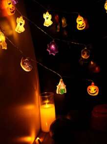 1 件 10/20 LED 恐怖万圣节 UV 南瓜骷髅鬼木乃伊灯串室内装饰灯电池供电用于家庭装饰万圣节装饰、装饰灯、家居装饰、派对装饰灯迷你恐怖派对道具、南瓜灯表情、逼真闪烁 LED 万圣节、万圣节装饰灯家居装饰派对装饰万圣节装饰房间装饰万圣节花园装饰可作为礼物仙女 - 彩色 - 查看 6
