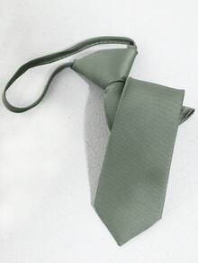 1条男女通用休闲简约格子领带，适合各种场合，百搭，可用于角色扮演、街头服饰和摄影造型，深绿/浅绿可选 - A - 查看 5