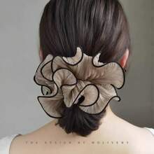 1/4 pièces Anneaux de cheveux élégants et minimalistes en tissu, boucles de cheveux plissées de couleur unie, accessoires de mode polyvalents pour un port quotidien