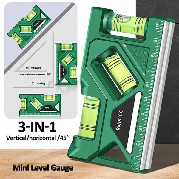 Nivel de bolsillo magnético portátil para medir con precisión horizontal, vertical y métrica, regla transportable para el hogar