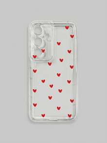 1pc Red Heart Pattern Transparent Shockproof Phone Case, Compatible With IPhone & Galaxy Cases, Phone Cases, Galaxy Protective Cover Compatible With IPhone 17/17 Pro/17 Pro Max/16/16 Pro Max, Suitable For Personal Use Or As A Gift - Multicolor - View 40