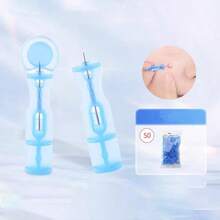 50 kim nặn mụn dùng một lần, dụng cụ nặn mụn đầu đen kín, dụng cụ nặn mụn đầu đen, dụng cụ loại bỏ vết thâm, dụng cụ nặn mụn đầu đen, làm đẹp, sản phẩm chăm sóc da, spa, chăm sóc bản thân, dụng cụ chăm sóc da, chăm sóc da mặt, đồ dùng thẩm mỹ, da, sữa rửa mặt, chăm sóc da mặt - Màu xanh lam - Xem 1